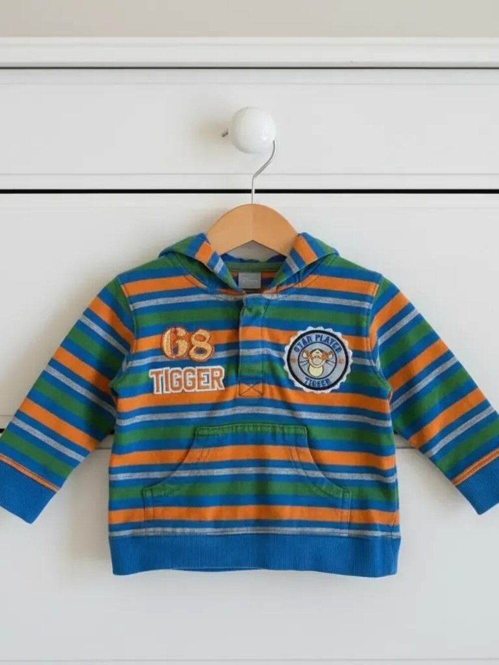 Disney Baby Stripe Star Player Tigger Hoodie 12 Months
